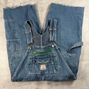 Vintage Lady Liberty denim bib overalls cut off shorts size 8